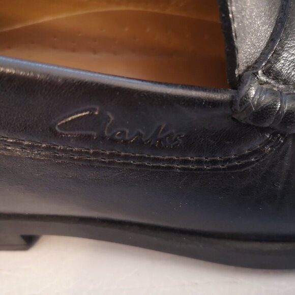 Clarks Active Air Men's Black Size 7.5 Leather Upper Loafers - Picture 7 of 9